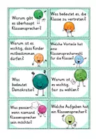 Vorschau - Aufgabenkarten - Gesprächsanlässe / Fragen rund um den Klassensprecher und die Wahl - Seite 3