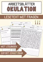 Vorschau - Arbeitsblätter - Okulation Biologie Pflanzen Lesetext mit Richtig Falsch Multiple Choice und Offenen Fragen - Deckblatt