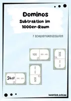 Vorschau - Spiele - Dominos: Subtraktion im 1000er-Raum (7 Stück) - Deckblatt