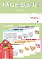Vorschau - Text - Wissenskartei: Nutztiere - Deckblatt