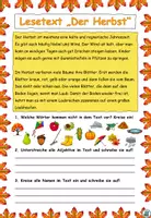 Vorschau - Arbeitsblätter - Lesetext "Der Herbst" mit Grammatik- (Wortarten) und Leseverständnisaufgaben - DaZ / Deutsch - Seite 1