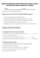 anteprima - Compiti in classe/Test - Esame: Distinguere le caratteristiche di un delta e di un estuario con esempi concreti (Po, Tamigi) - Pagina 1