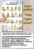 Vorschau - Arbeitsblätter - Lernposter Jungendesign Tagesablauf – 20 Bilder mit Beschriftung | Selbstständigkeit im Alltag fördern - Seite 1