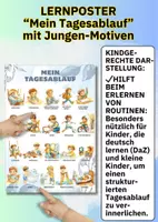 Vorschau - Arbeitsblätter - Lernposter Jungendesign Tagesablauf – 20 Bilder mit Beschriftung | Selbstständigkeit im Alltag fördern - Seite 2