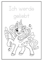 Vorschau - Arbeitsblätter - Einhorn Malbuch mit 10 Affirmationen - Seite 3