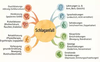 Vorschau - Arbeitsblätter - AB mit Fragen zum Thema "Schlaganfall" + Lösungsblatt + Mindmap + Infografik - Seite 1