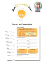 Vorschau - Arbeitsblätter - Jahres- und Ordinalzahlen: Arbeitsblatt - Deckblatt