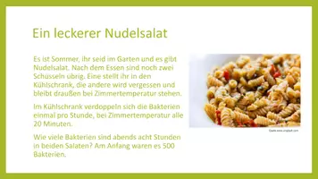 Vorschau - Stundenentwürfe - Bakterien im Nudelsalat – Einstieg Potenzen - Deckblatt