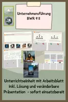 Vorschau - Stundenentwürfe - Unternehmensführung BWR 9 II - Deckblatt