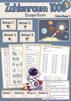 Vorschau - Arbeitsblätter - Zahlenraum 1000 Escape Room Mathe Klasse 3 - Deckblatt