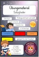 Vorschau - Fördermaterial/Inklusion - Satzglieder üben – Sätze bauen & umstellen (3./4. Klasse) - Deckblatt