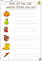 Vorschau - Arbeitsblätter - "Was ist das und welche Farbe hat es?" Personalpronomen - Der Herbst - DaZ / DaF / Deutsch - Seite 1