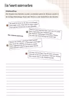 Vorschau - Arbeitsblätter - Arbeitsblatt- Ein Sonett untersuchen - Deckblatt