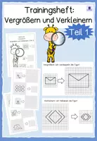 Vorschau - Unterrichtsreihen - Trainingsheft - Vergrößern und Verkleinern (Figuren verdoppeln und halbieren; Maßstab) Teil 1 - Deckblatt