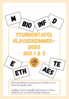 Vorschau - Mal- und Bastelvorlagen - Stundentafel Klassenzimmerdeko Sek 1 & 2 - Seite 1