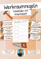 Vorschau - Arbeitsblätter - Unsere Werkraumregeln - Tafelmaterial mit Arbeitsblatt - Deckblatt