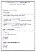 anteprima - Esercizi - Raccolta di materiali: Numeri cardinali e ordinali in francese - Pagina 1