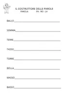 anteprima - Esercizi - IL COSTRUTTORE DELLE PAROLE Esercizi Sillabe - Pagina 2