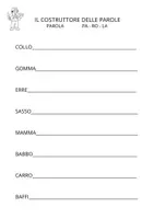 anteprima - Esercizi - IL COSTRUTTORE DELLE PAROLE Esercizi Sillabe - Pagina 3