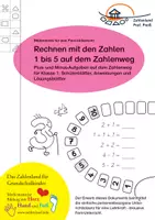 Vorschau - Arbeitsblätter - Rechnen mit den Zahlen 1 bis 5 auf dem Zahlenweg - Deckblatt