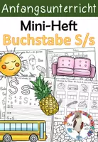 Vorschau - Arbeitsblätter - Buchstabe S s - Miniheft - Faltheft - Buchstabeneinführung - Deckblatt