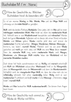 Vorschau - Unterrichtsreihen - Buchstabe M / m - Einführung in der 1.Klasse inklusive Geschichte und Puzzle - Seite 1