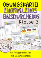 Vorschau - Aufgabenkarten - Rechenkartei Einmaleins und Einsdurcheins - Deckblatt