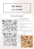 Vorschau - Arbeitsblätter - Der Herbst: Lies und male - Deckblatt