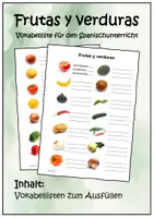Vorschau - Arbeitsblätter - Frutas y verduras. Arbeitsblatt zum Ausfüllen - Deckblatt