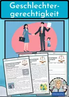 Vorschau - Arbeitsblätter - Geschlechtergerechtigkeit: gleiche Chancen in Beruf und Gesellschaft - Deckblatt