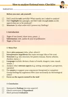 Vorschau - Arbeitsblätter - How to write an analysis (fictional texts) Leitfaden Analyse inklusive Checkliste - Seite 1
