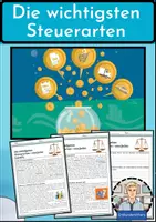 Vorschau - Arbeitsblätter - Die wichtigsten Steuerarten - was jeden betrifft - Deckblatt