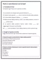 anteprima - Esercizi - Riconoscere specie vegetali e animali tipiche della steppa e della prateria - Pagina 1