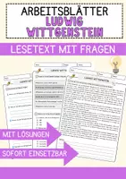 Vorschau - Arbeitsblätter - Ludwig Wittgenstein Ethik und Philosophie Lesetext mit Richtig Falsch Multiple Choice und Fragen zum Text - Deckblatt