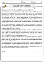 Vorschau - Arbeitsblätter - Ludwig Wittgenstein Ethik und Philosophie Lesetext mit Richtig Falsch Multiple Choice und Fragen zum Text - Seite 1
