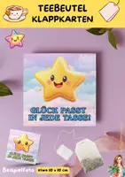 Vorschau - Mal- und Bastelvorlagen - Karte für Teebeutel 2. bis 7. Klasse mit Sprüchen und Sternen - Seite 3