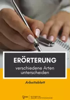 Vorschau - Arbeitsblätter - Erörterung: verschiedene Arten (linear, dialektisch) - Deckblatt