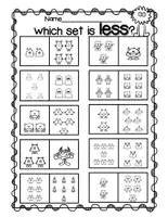 Aperçu - Feuilles d'exercices - Comparing Sets and Numerals 1-10 - More or Less & Greater or Less Than - Page 2
