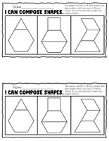 Aperçu - Feuilles d'exercices - Compose and Decompose Shapes With Pattern Blocks for Math Stations - Page 1