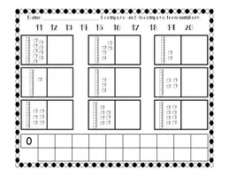Aperçu - Feuilles d'exercices - Working With TEEN NUMBERS Using Base Ten Blocks and Ten Frames - Page 3