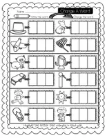 Aperçu - Feuilles d'exercices - Phonemic Awareness-Change A Word for Initial, Medial and Final Sounds - Page 1