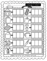 Aperçu - Feuilles d'exercices - Phonemic Awareness-Change A Word for Initial, Medial and Final Sounds - Page 2