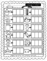 Aperçu - Feuilles d'exercices - Phonemic Awareness-Change A Word for Initial, Medial and Final Sounds - Page 3