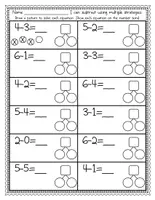 Aperçu - Feuilles d'exercices - Subtraction With Ten Frames, Number Lines, Pictures and MORE - Page 2