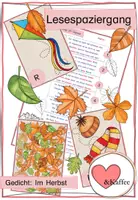 Vorschau - Mal- und Bastelvorlagen - Lesespaziergang zum Gedicht: Im Herbst - Deckblatt