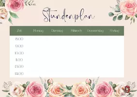 Vorschau - Poster - Stundenplan "Rose" veränderbar - Seite 1