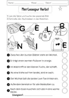 Vorschau - Arbeitsblätter - Lesespur Herbst 3 Deutsch differenziert + Lösung - Seite 1