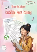 Vorschau - Arbeitsblätter - Freebie – Selbstkontrolle – Checkliste zum Verfassen einer Erzählung (Deutsch, Klasse 5-7) - Deckblatt