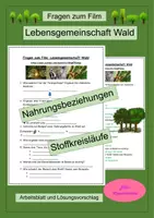 Vorschau - Arbeitsblätter - Fragen zum Film - Lebensgemeinschaft Wald - Nahrungsbeziehungen, Stoffkreisläufe - Deckblatt