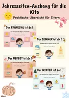 Vorschau - Poster - Jahreszeiten-Checklisten für die Kita - Aushänge für Eltern - Deckblatt